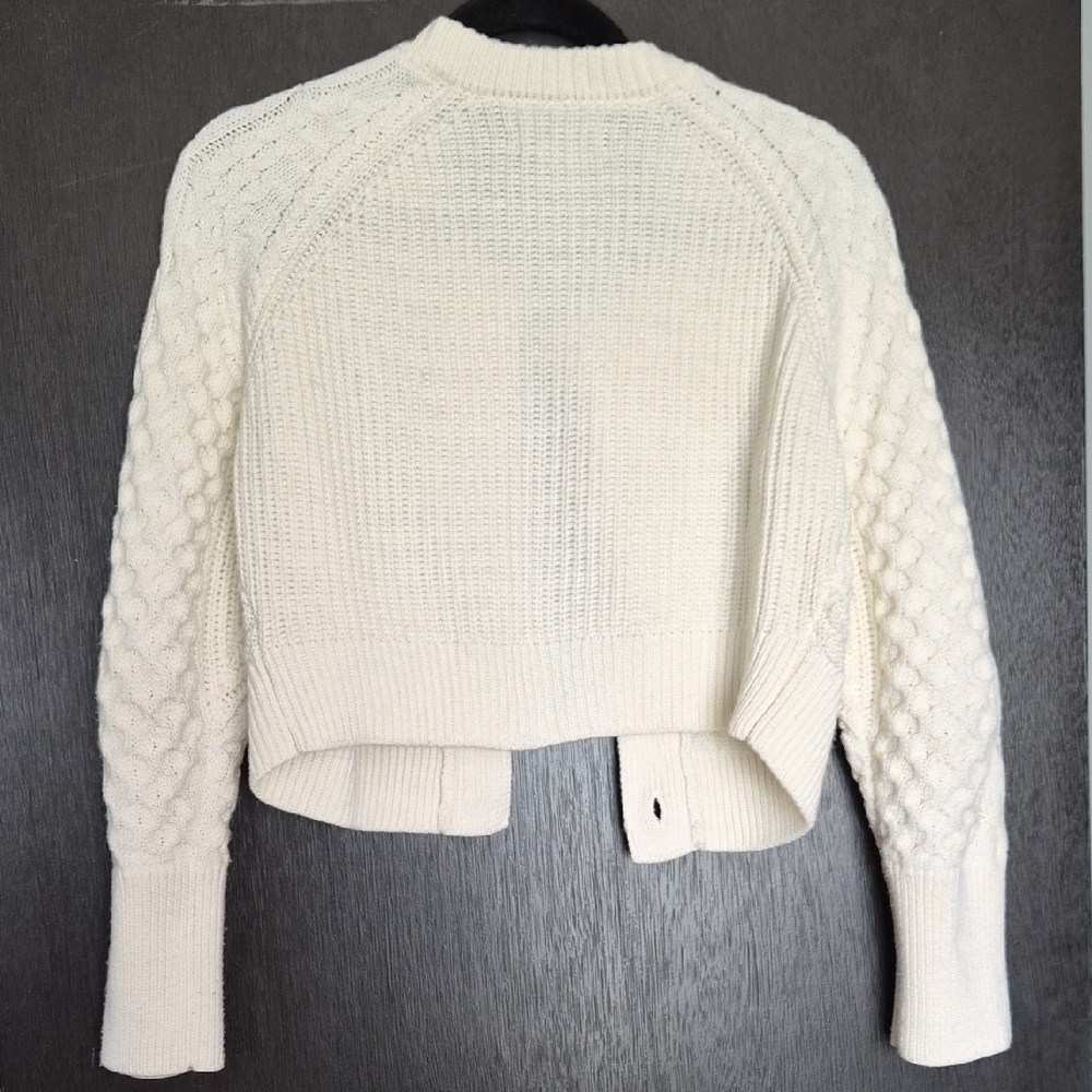 Cream Knit Button-Front Sweater - Picture 3 of 5